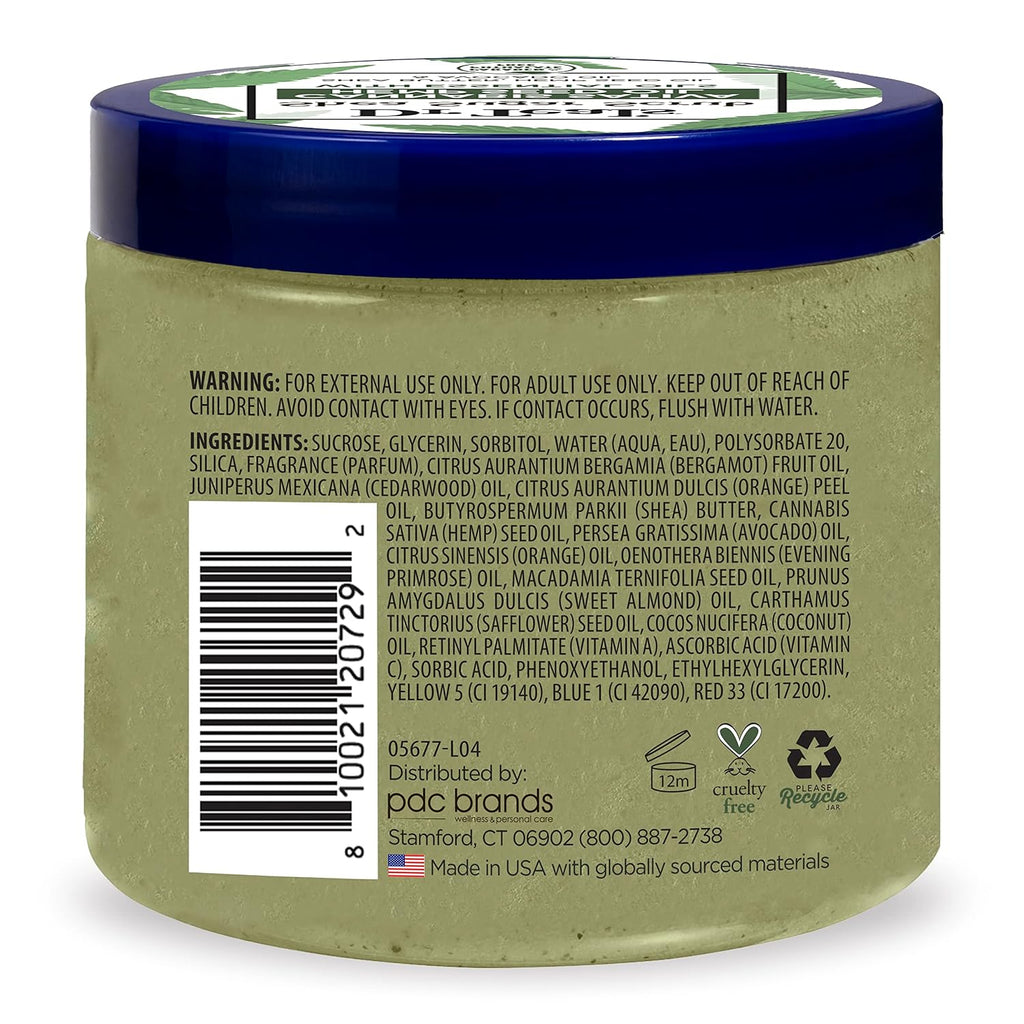 Dr Teal's Shea Sugar Body Scrub, Cannabis Sativa Hemp Seed Oil with Essential Oils, 19 oz (Pack of 3)
