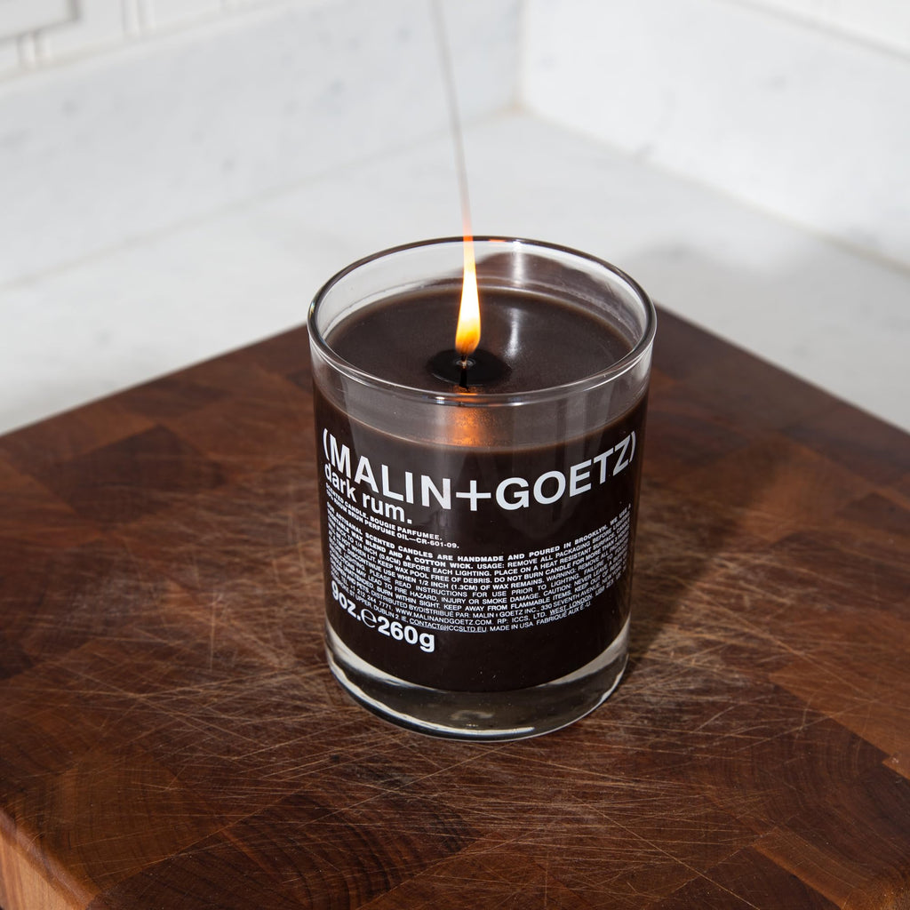 MALIN+GOETZ 9oz Scented Candle | Hand-Poured Soy Wax with Unique Fragrance Blends | Clean-Burning, Vegan & Cruelty-Free | Bergamot, Sage, Otto, Tomato, Strawberry, Cannabis, Dark Rum & Leather