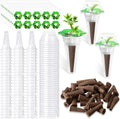 Potchen 400 Pcs Hydroponic Growing Kit - Reusable Plant Grow Sponges, Baskets, Lids & Labels - Indoor Use - Modern Style - Hole Design - Flower Theme - Polished Finish