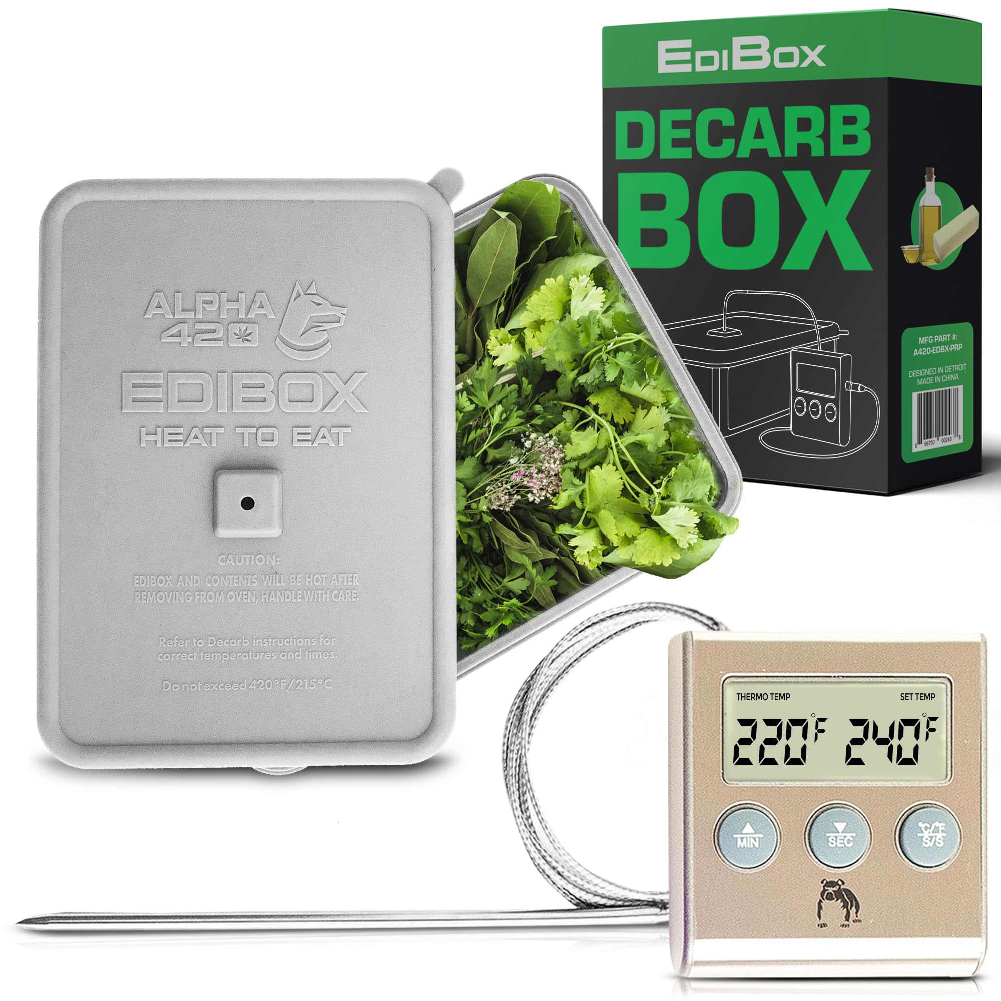 Decarboxylator Box for Butter & Oil Infuser Machines, Decarb - EdiBox | BPA Free, Use with butter makers or oil infuser machines, Silicone baking box for herbs