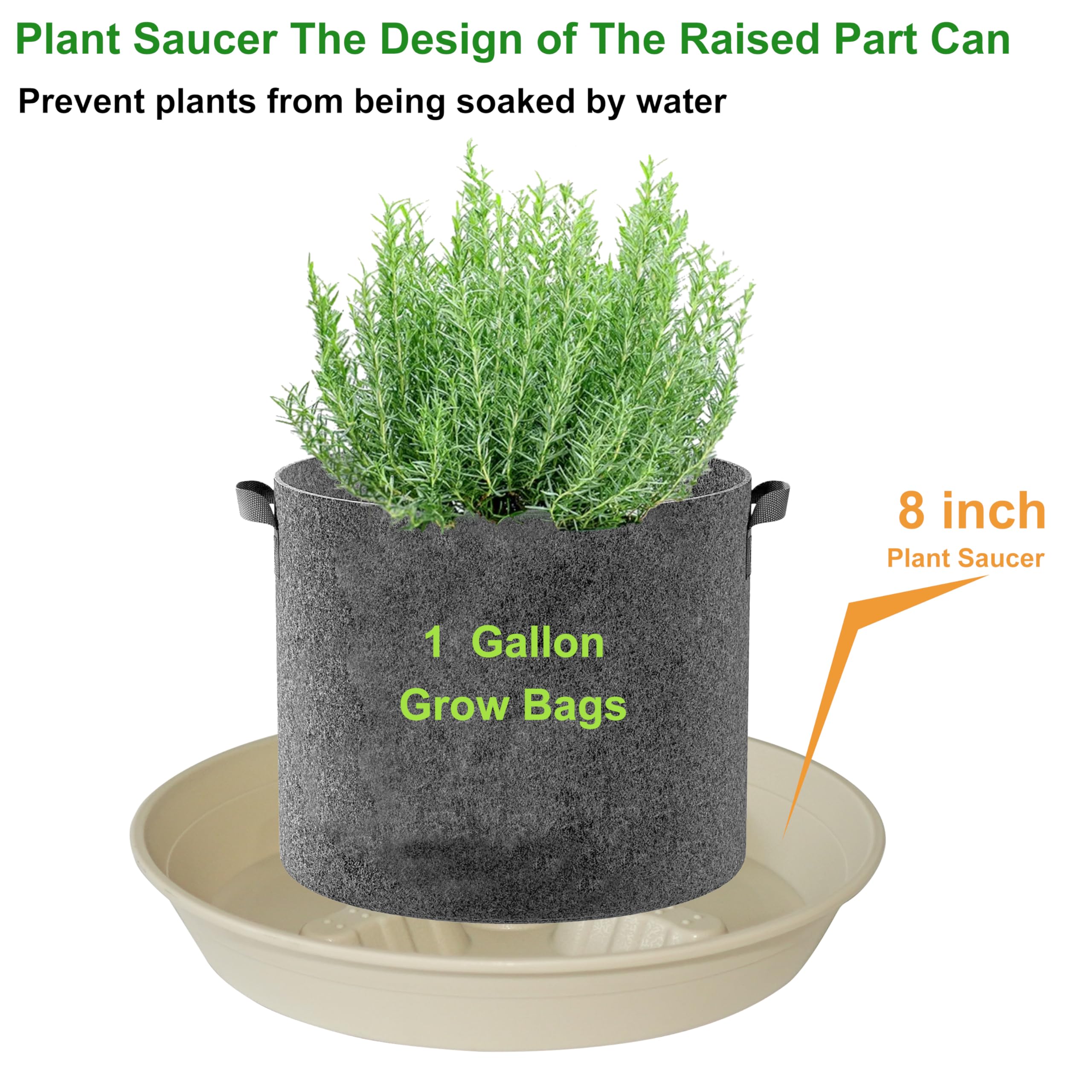 4 Pack Plant Saucer 8 inch, 10 12 14 17 inch, Plant Stand Plastic Plant Saucers for Indoors Outdoor, Heavy Duty Flower Planter Drip Trays for Pots, Pot Saucers for Plants, Grow Bags Saucers