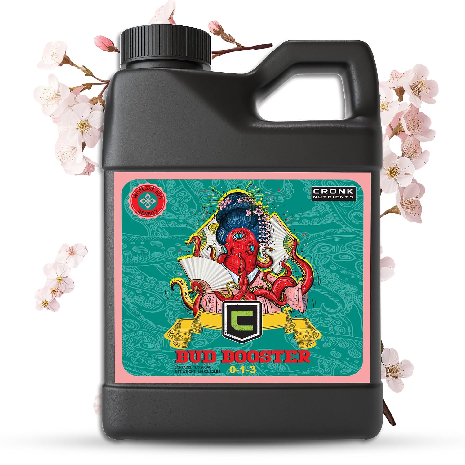 Cronk Nutrients Bud Booster, Best Budding Fertilizer Maximum Blooms, 500 mL | Hydroponic Nutrients for The Bloom Phase - Balanced pH Formula - Suitable for Soil, Soilless, and Hydroponic Systems