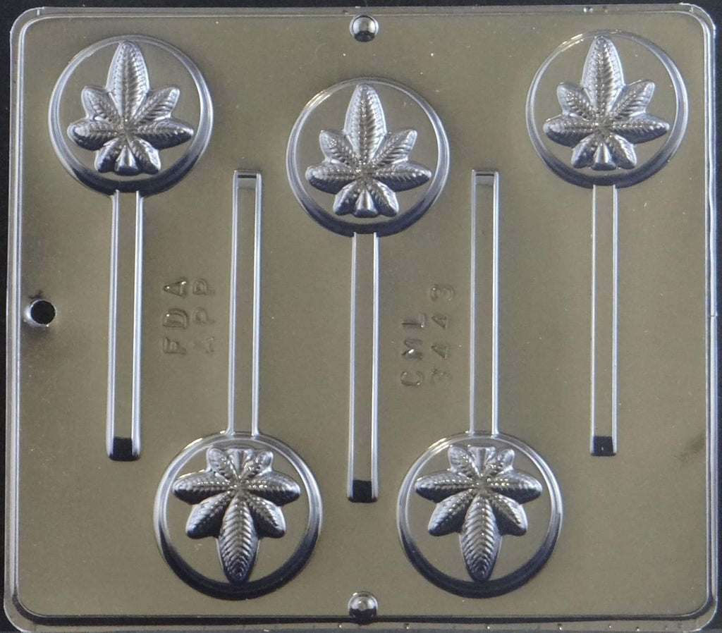 Marijuana Leaf Pot Leaf Lollipop Plastic Chocolate Candy Mold Cannabis 3443