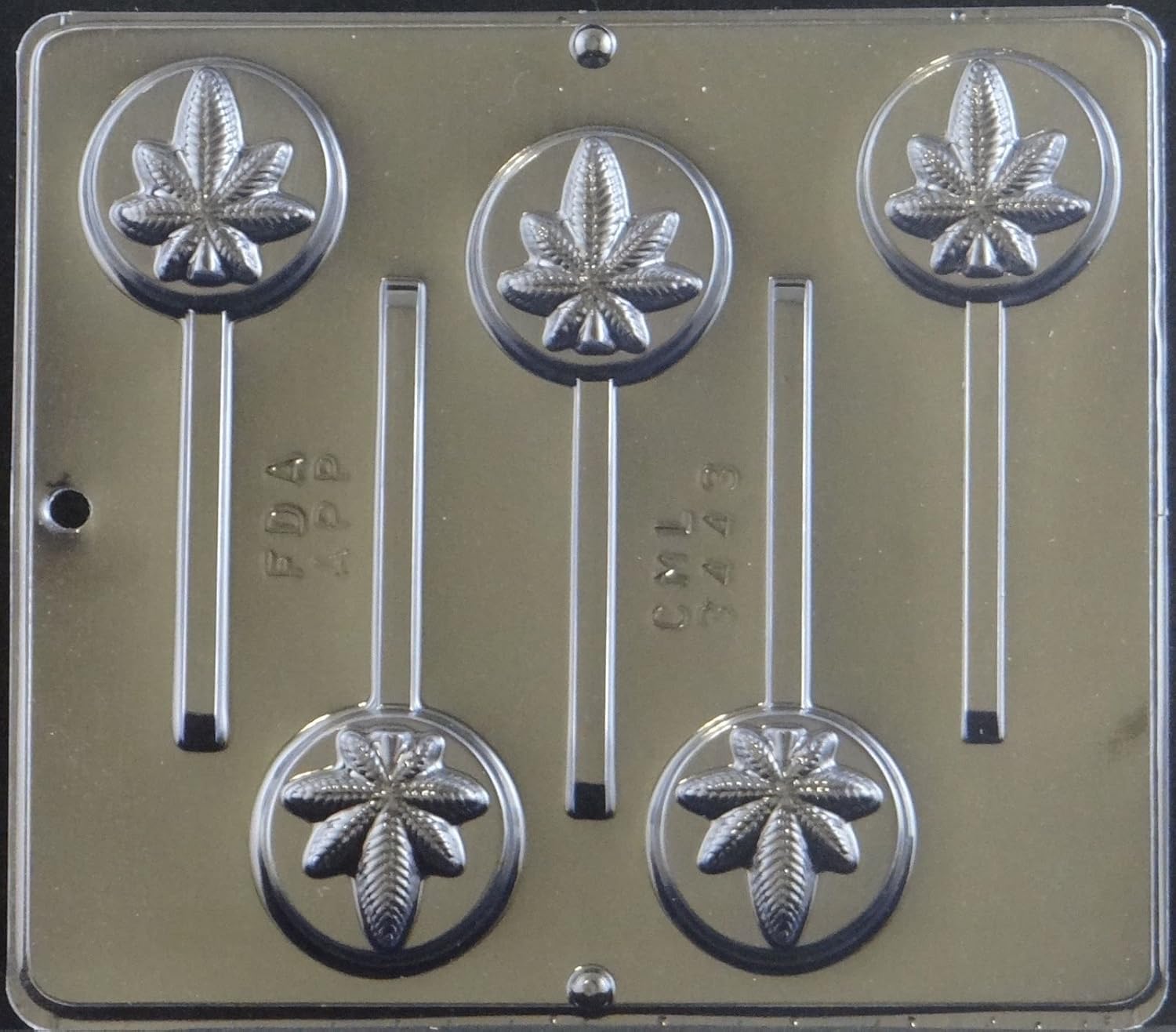 Marijuana Leaf Pot Leaf Lollipop Plastic Chocolate Candy Mold Cannabis 3443