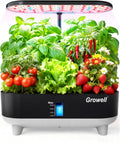 Growell 16 Pods Hydroponics Growing System Kit with 3 Light Modes & 2 Timer | Smart Water Circulation, LED Grow Light, 8L Large Water Tank, Coutertop, Indoor Herb Garden, Perfect Gardening Gifts, Black