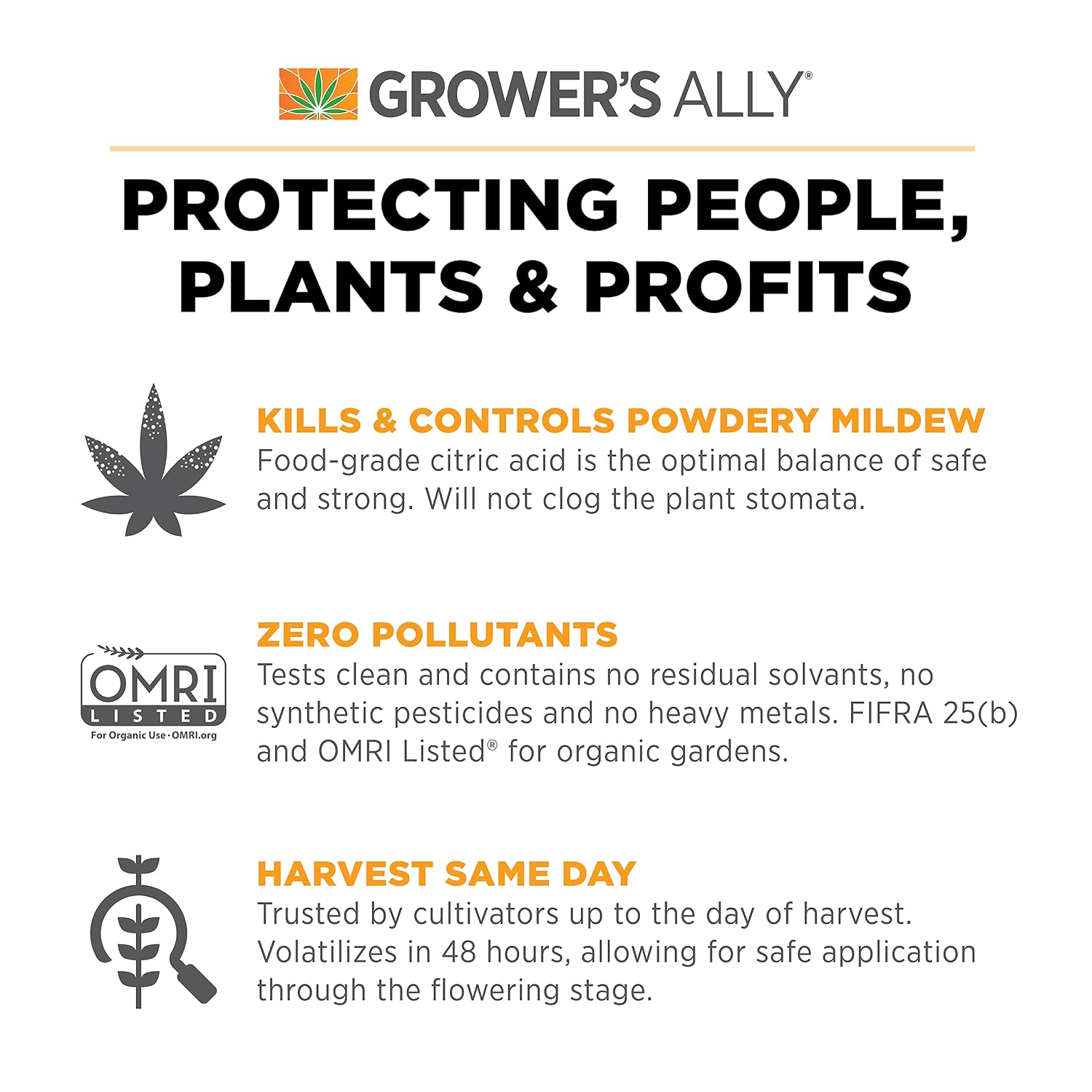 Grower's Ally Fungicide Concentrate for Plants, 8 Oz, Makes 5 Gallons