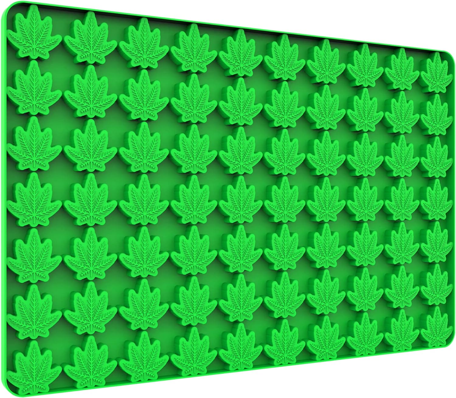 Leaf Silicone Molds For Chocolate Gummy Candy, Leaf Wax Melts Molds with Scraper (70 Cavities, Green)