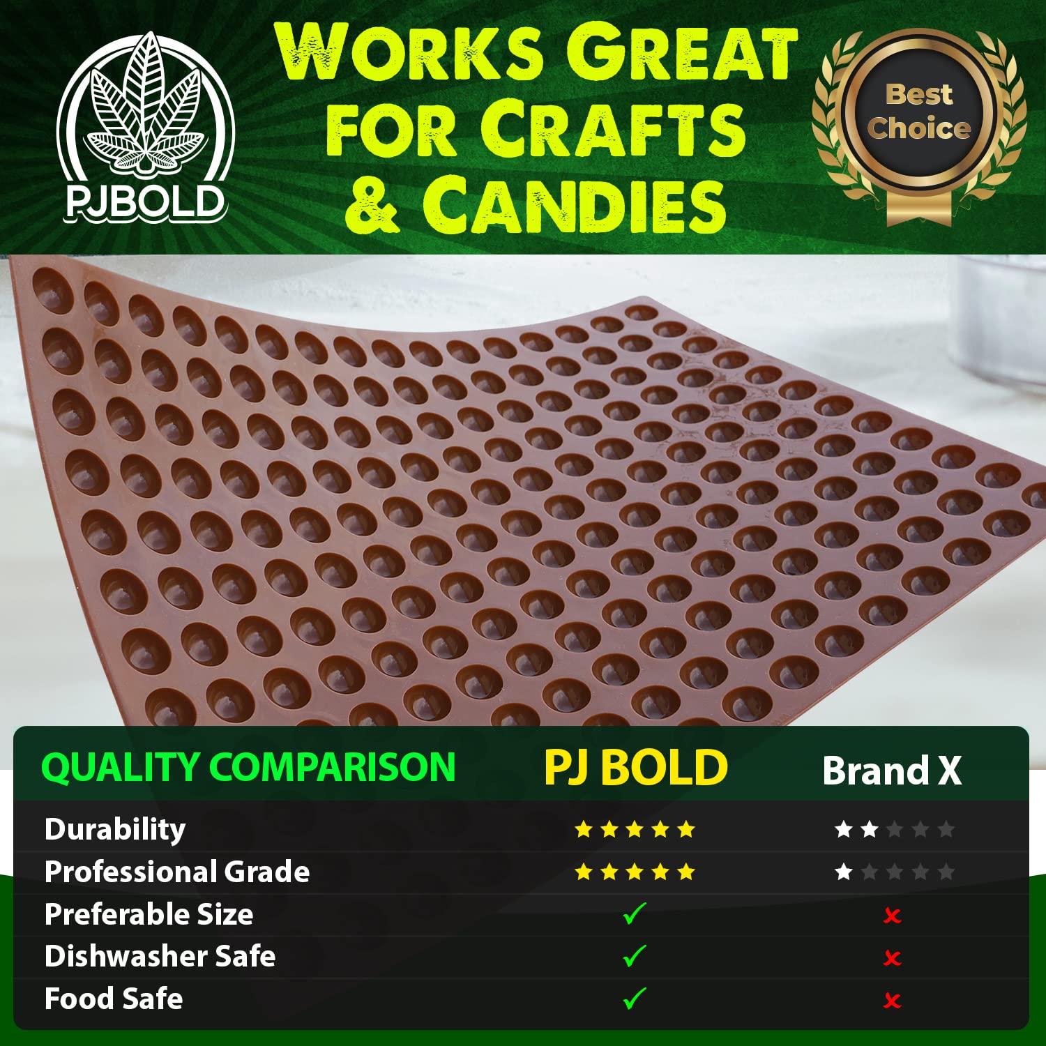 Marijuana Leaf Silicone Candy Mold - Half Sheet
