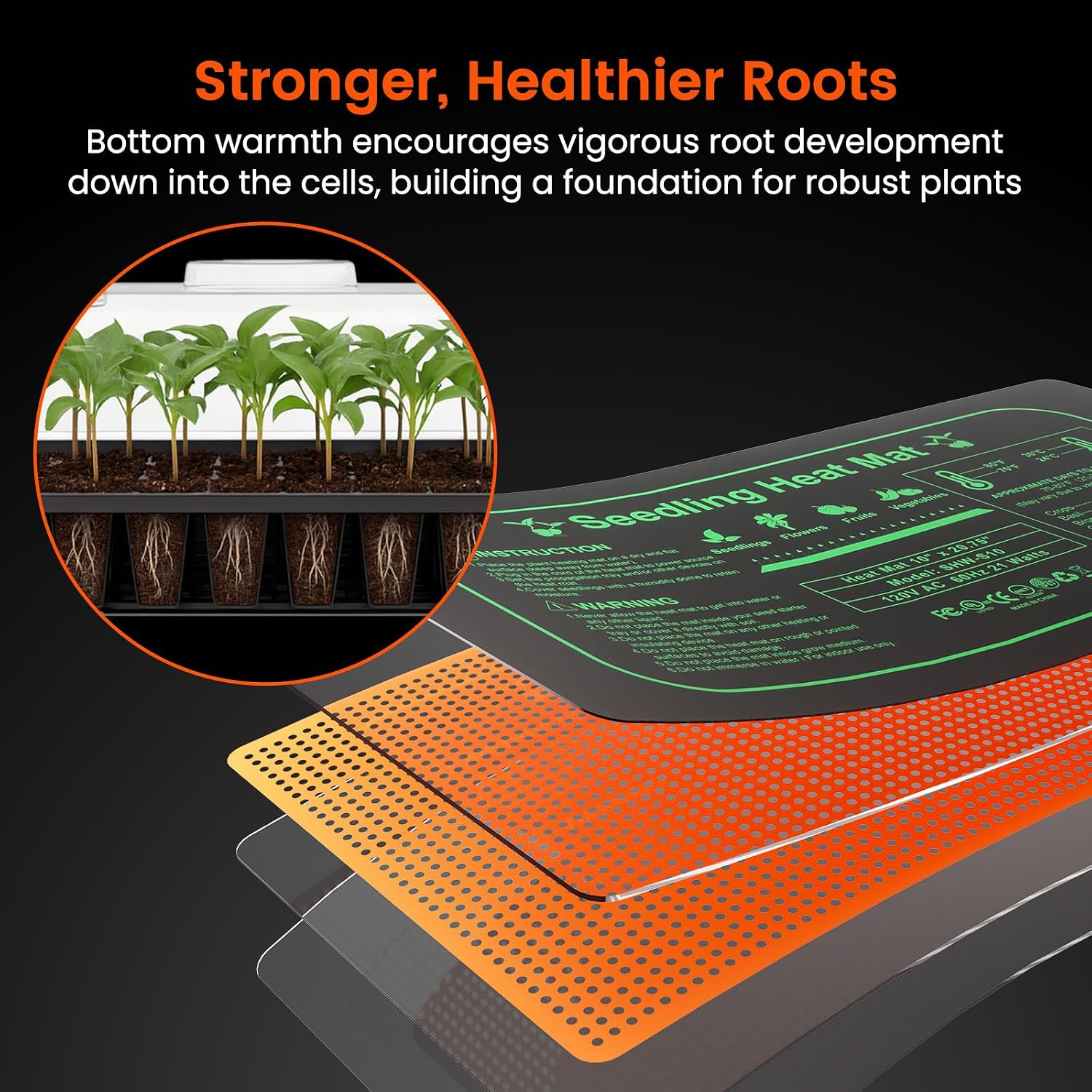 SOLIGT 3 Set 60-Cell Seed Starter Kit with Domes, Cell Trays and Heat Mats | Cloning, Propagation and Germination Station