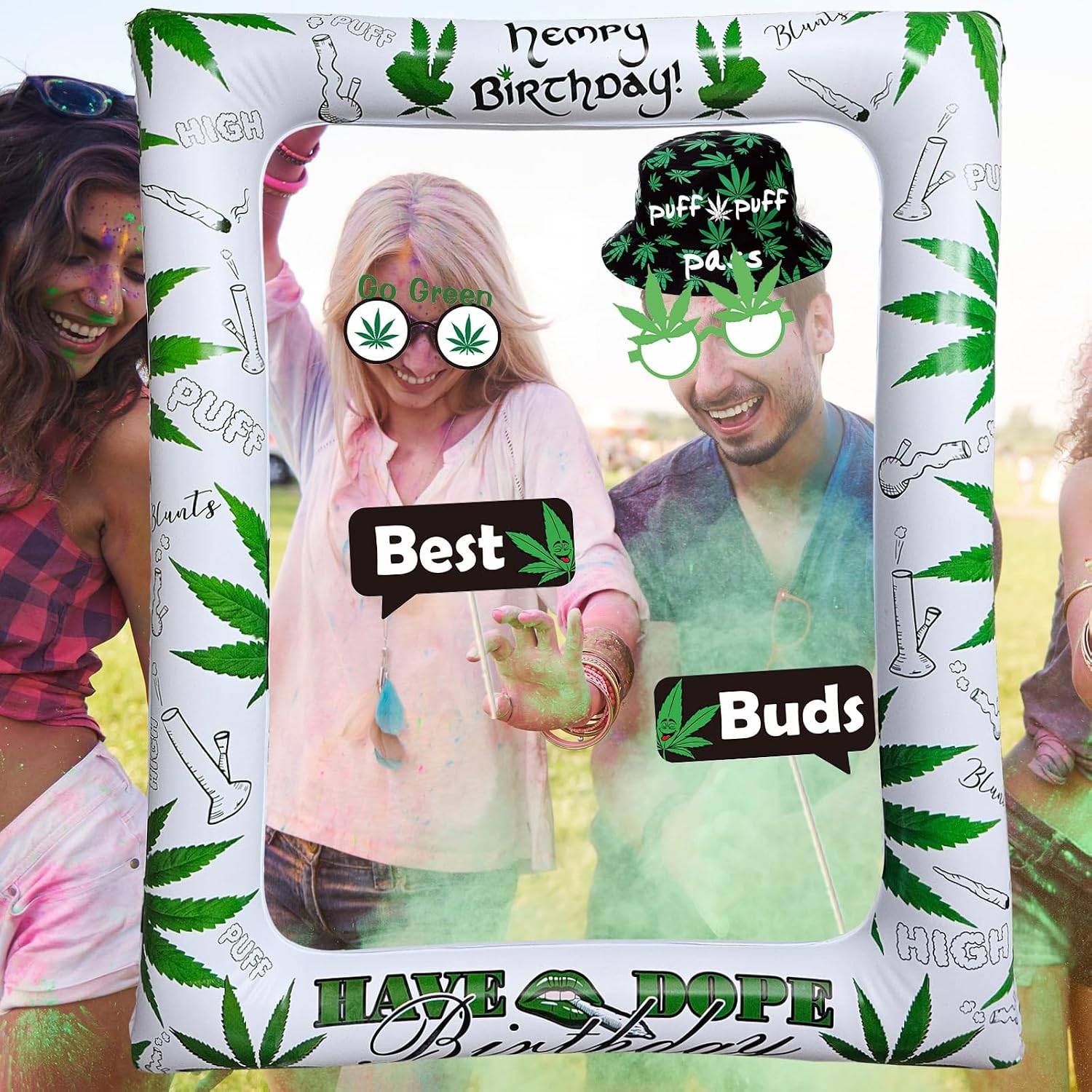 13 Pack Weed Theme Birthday Party Photo Booth Props for Pictures & Decorations Pot Leaves Cannabis Marijuana Hemp 420 Weed Party Decors for Adults Have a Dope 420 Birthday Party Supplies