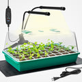 Seed Starter Tray with Grow Lights and Heating Mat - 40 Cell Plant Germination Tray with 4.7" Humidity Dome Seed Starter Kit for Indoor Seed Starting and Propagation