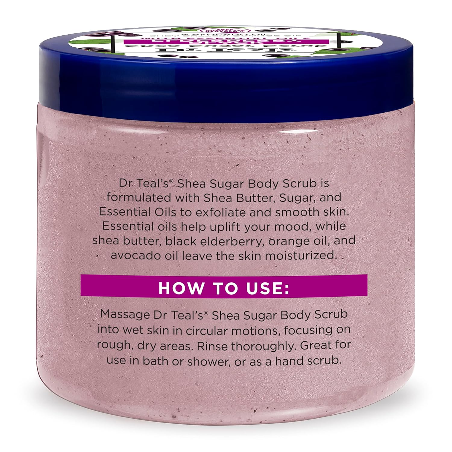 Dr Teal's Shea Sugar Body Scrub, Cannabis Sativa Hemp Seed Oil with Essential Oils, 19 oz (Pack of 3)