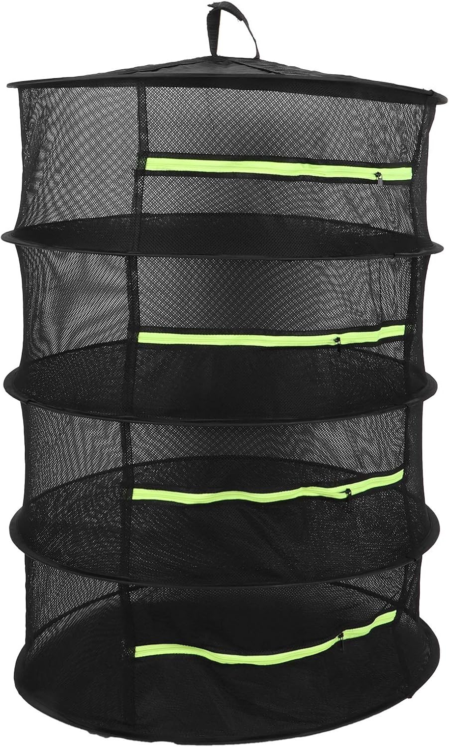 4 Layer Herbs Drying Rack, Polyester Good Airtightness Foldable Drying Rack, Hanging Multi‑Purpose Drying Tent with Zippers, for Courtyards, Ceilings, Growing