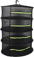 4 Layer Herbs Drying Rack, Polyester Good Airtightness Foldable Drying Rack, Hanging Multi‑Purpose Drying Tent with Zippers, for Courtyards, Ceilings, Growing
