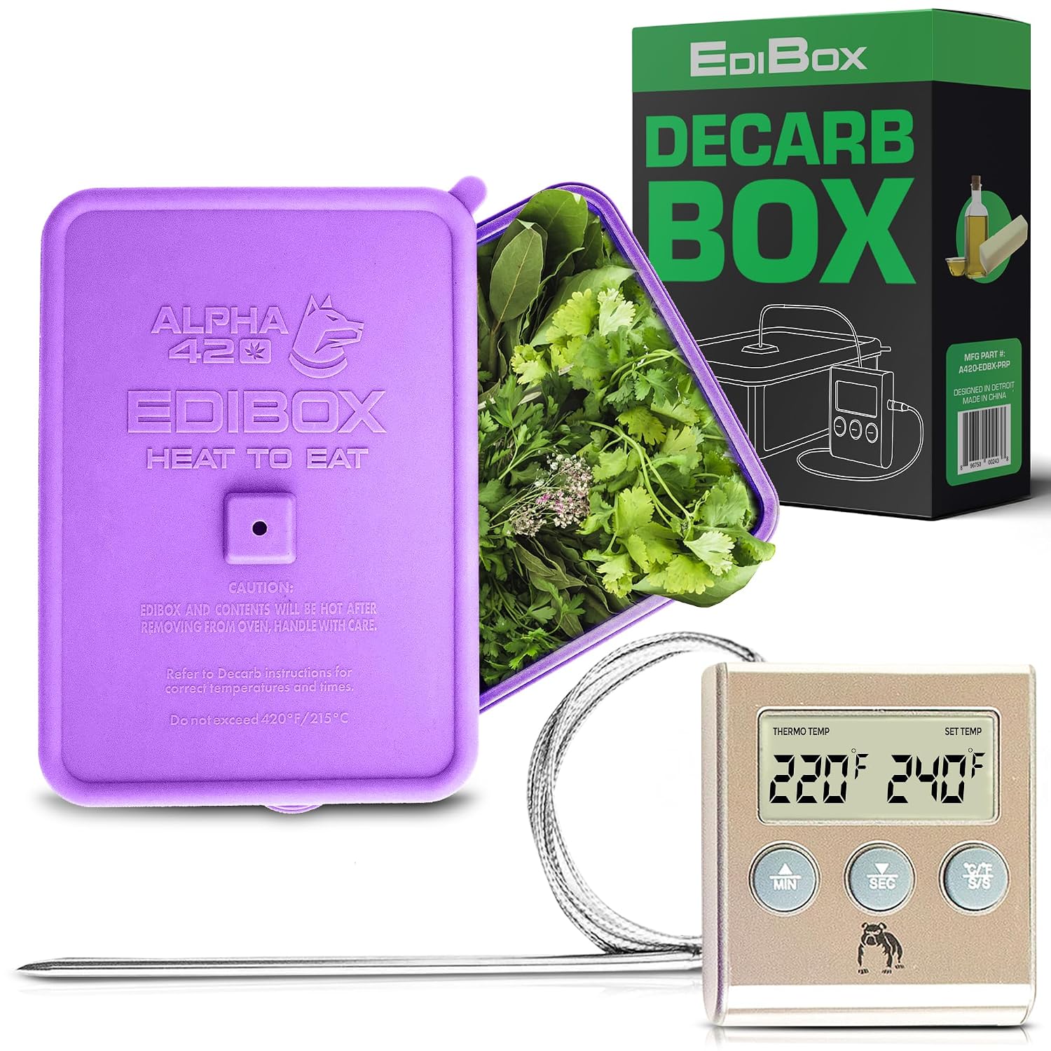 Decarboxylator Box for Butter & Oil Infuser Machines, Decarb - EdiBox | BPA Free, Use with butter makers or oil infuser machines, Silicone baking box for herbs