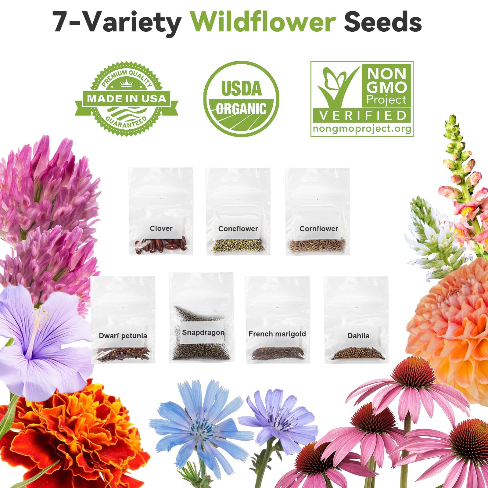 inbloom 12-Pod Pepper Seed Pod Kit for AeroGarden, iDOO, Ahopegarden Hydroponic Growing System, Include Cucumber, Red&Golden Tomato, Red Chili Pepper, Green&Yellow Pepper, Purple Pepper, 400+ Seeds