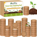 100 Pack 30mm Organic Coco Coir Pellets Seed Starter Soil | Low EC, pH Balance, Potting Soil Mix, Indoor Outdoor Plants, Herbs Houseplants Bonsai Vegetables Flowers