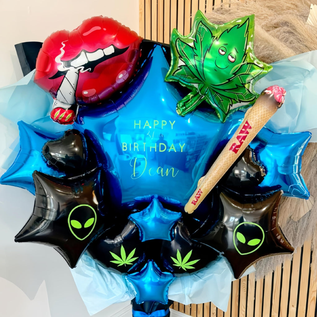 6 PCS Weed Marijuana Balloons/Weed Party Decorations for Adults/420 party decorations/Cannabis Birthday Themed Party/Lets Get Lit /Marijuana Theme Weed Aluminum Balloon/Weed Balloons Party Supplies