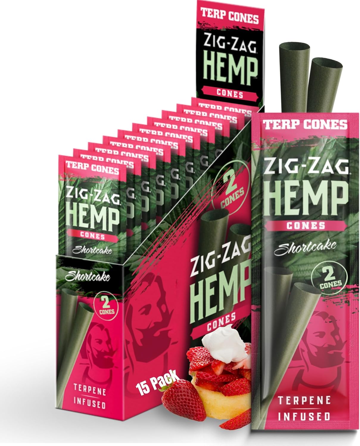 ZIG-ZAG Natural Infused Hemp Cones - Grand Daddy Purp - Pre Rolled - 15 Packs (2 Cones/Pack) - Convenient & Consistent - Prerolled