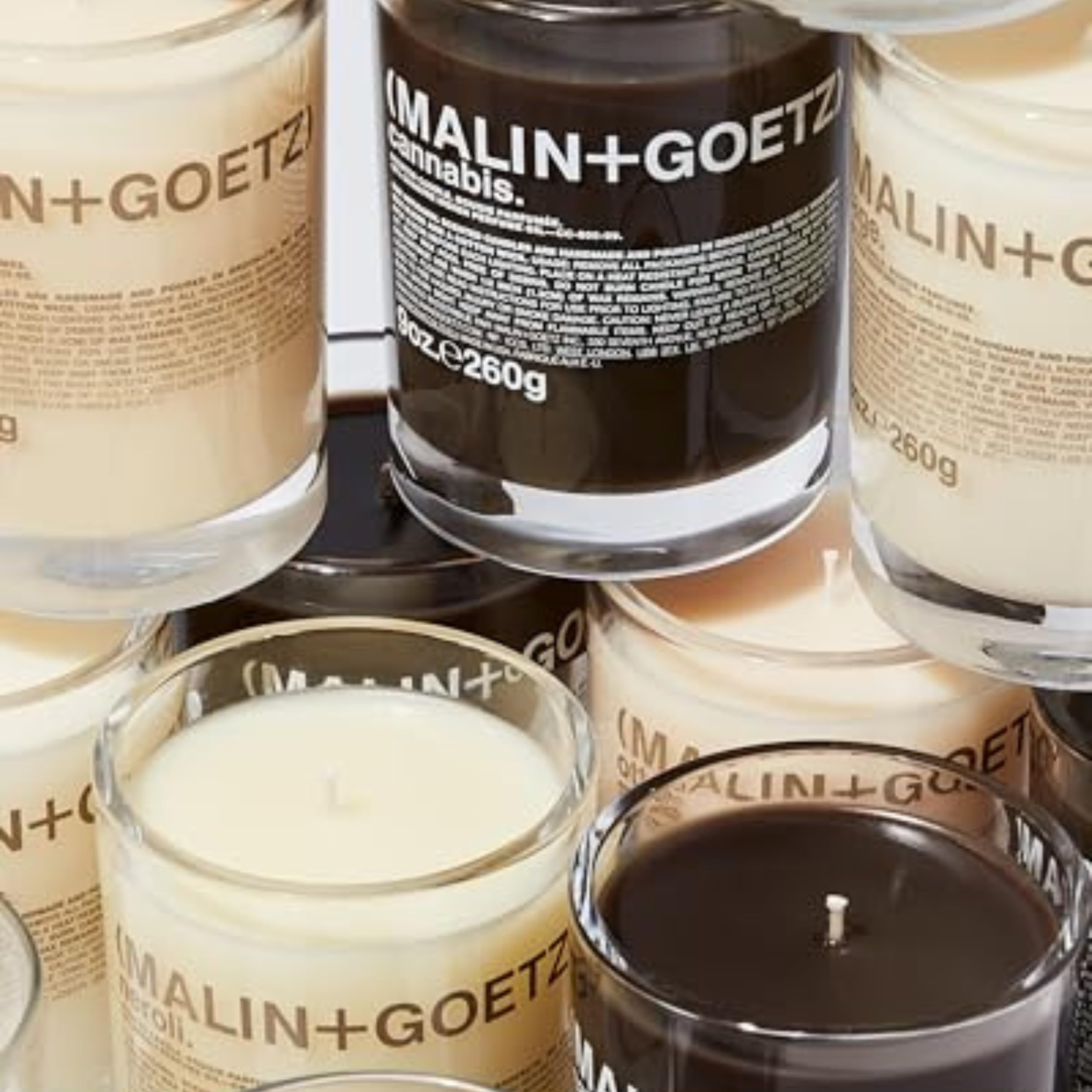MALIN+GOETZ 9oz Scented Candle | Hand-Poured Soy Wax with Unique Fragrance Blends | Clean-Burning, Vegan & Cruelty-Free | Bergamot, Sage, Otto, Tomato, Strawberry, Cannabis, Dark Rum & Leather