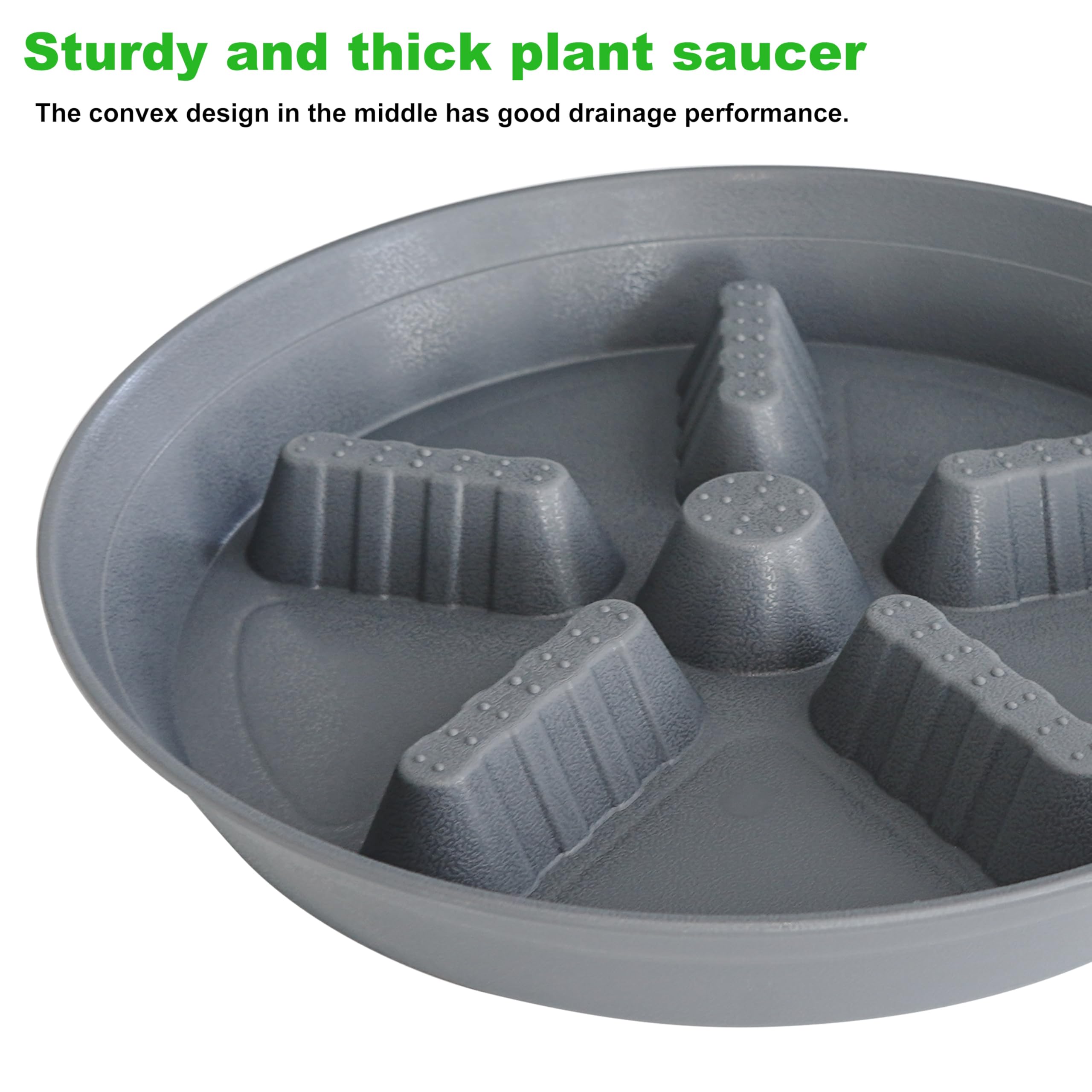 4 Pack Plant Saucer 8 inch, 10 12 14 17 inch, Plant Stand Plastic Plant Saucers for Indoors Outdoor, Heavy Duty Flower Planter Drip Trays for Pots, Pot Saucers for Plants, Grow Bags Saucers
