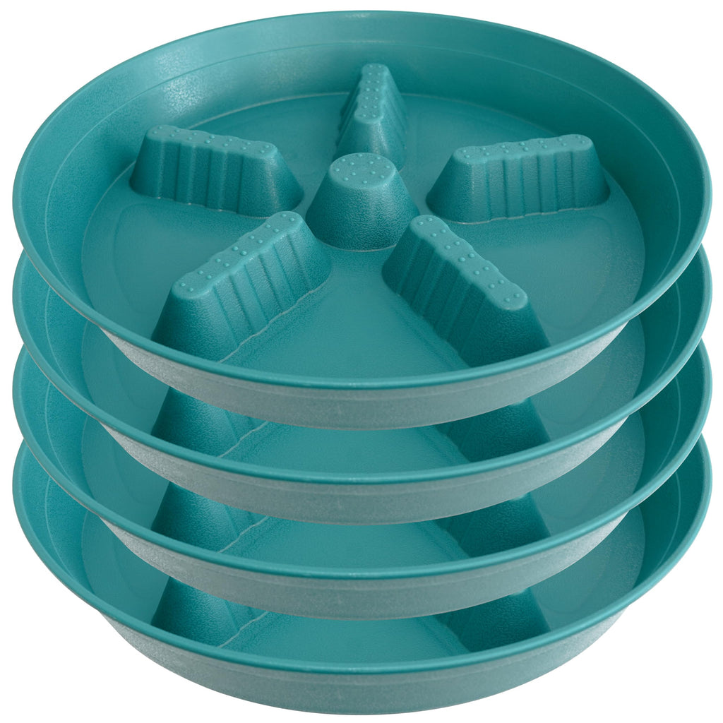 4 Pack Plant Saucer 8 inch, 10 12 14 17 inch, Plant Stand Plastic Plant Saucers for Indoors Outdoor, Heavy Duty Flower Planter Drip Trays for Pots, Pot Saucers for Plants, Grow Bags Saucers