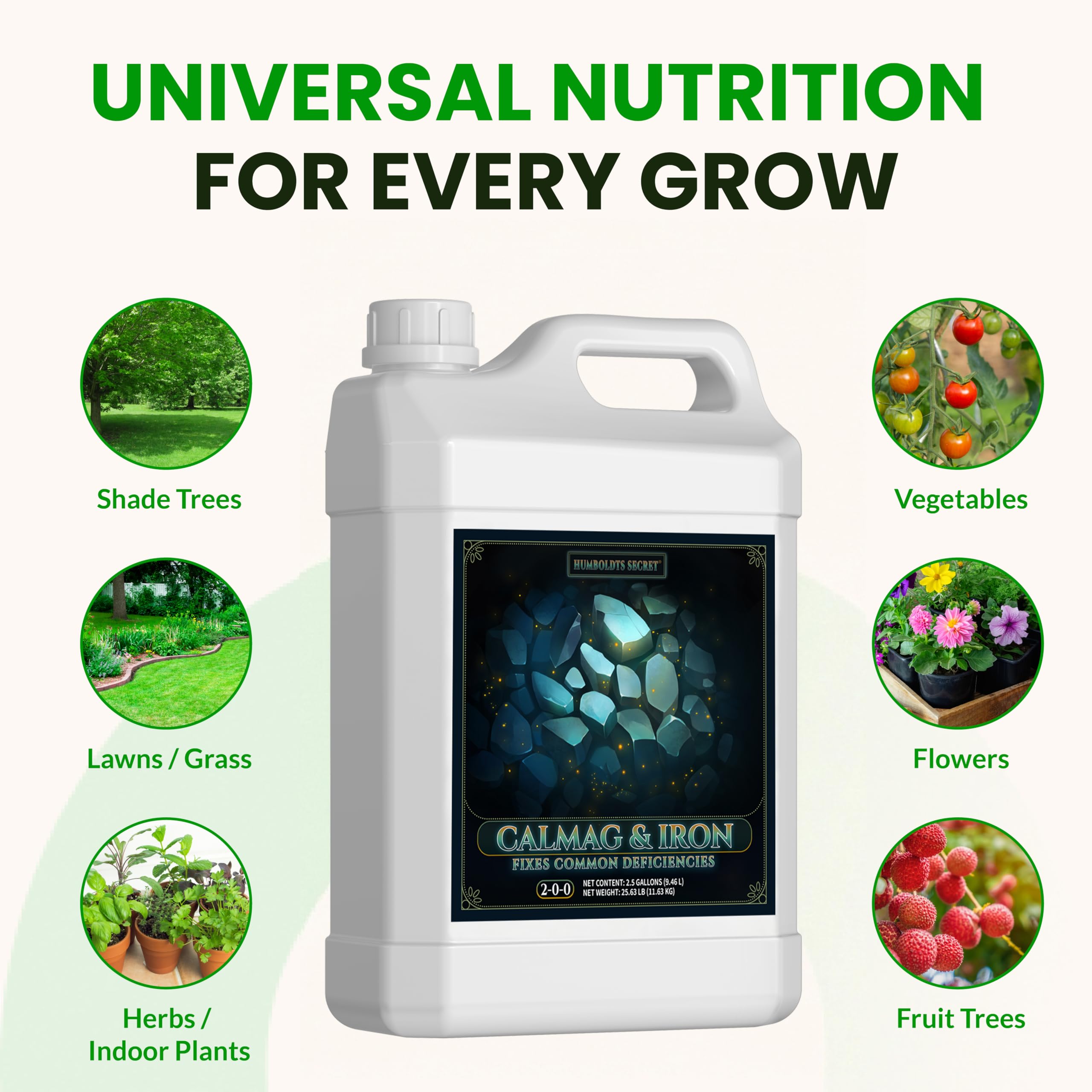Humboldts Secret CalMag & Iron | Calcium, Magnesium & Chelated Iron Nutrient Fertilizer | Hydroponic Supplies for Vegetative & Flowering Growth in Soil, Coco, Hydroponics or RO Water | 8 Ounce