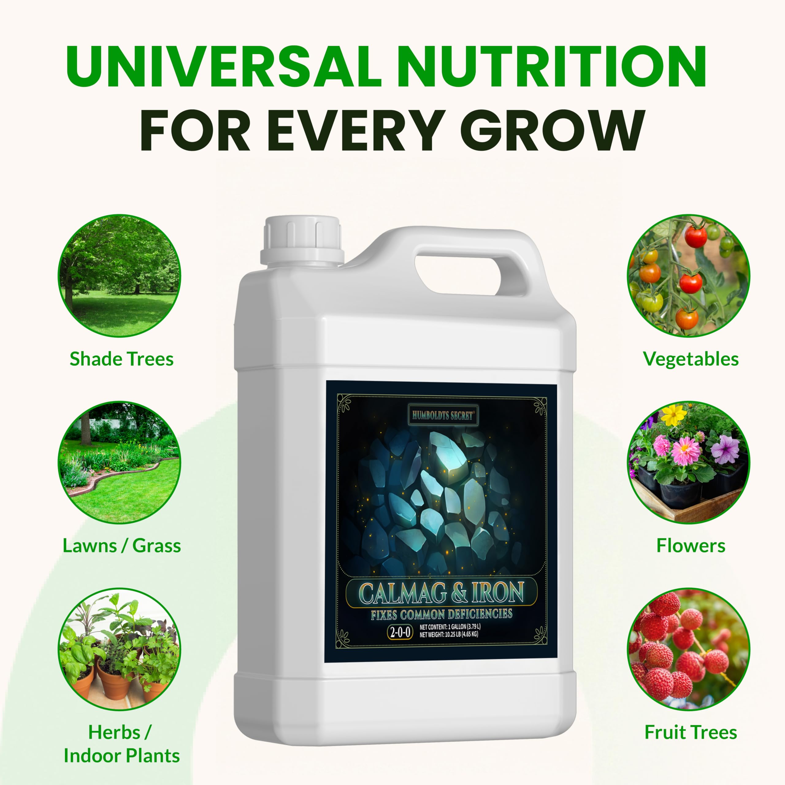 Humboldts Secret CalMag & Iron | Calcium, Magnesium & Chelated Iron Nutrient Fertilizer | Hydroponic Supplies for Vegetative & Flowering Growth in Soil, Coco, Hydroponics or RO Water | 8 Ounce