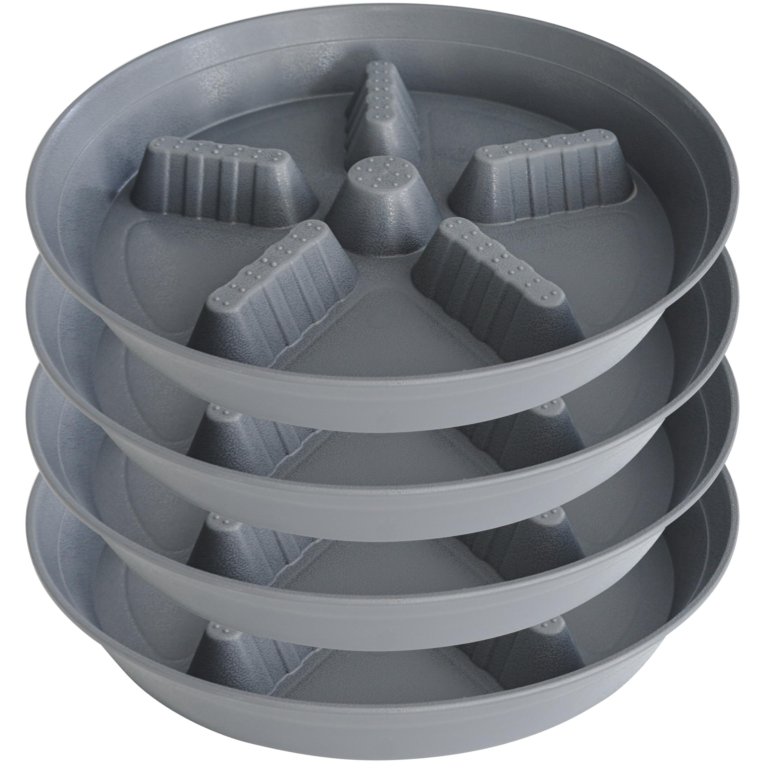 4 Pack Plant Saucer 8 inch, 10 12 14 17 inch, Plant Stand Plastic Plant Saucers for Indoors Outdoor, Heavy Duty Flower Planter Drip Trays for Pots, Pot Saucers for Plants, Grow Bags Saucers