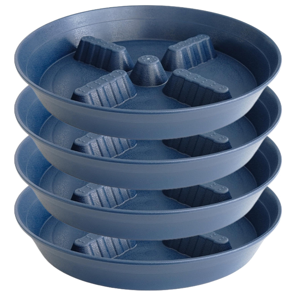 4 Pack Plant Saucer 8 inch, 10 12 14 17 inch, Plant Stand Plastic Plant Saucers for Indoors Outdoor, Heavy Duty Flower Planter Drip Trays for Pots, Pot Saucers for Plants, Grow Bags Saucers