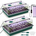 2 Pcks Seed Starter Tray 120 Cells Seed Starter Kit with Grow Light, Seed StartingTrays for Seed Seedling Planting Starter, Mini Greenhouse Plant Germination Trays