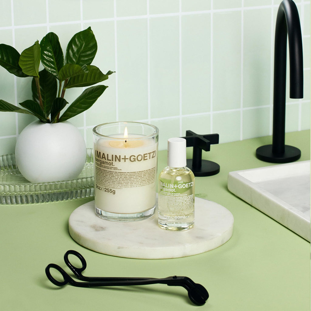 MALIN+GOETZ 9oz Scented Candle | Hand-Poured Soy Wax with Unique Fragrance Blends | Clean-Burning, Vegan & Cruelty-Free | Bergamot, Sage, Otto, Tomato, Strawberry, Cannabis, Dark Rum & Leather