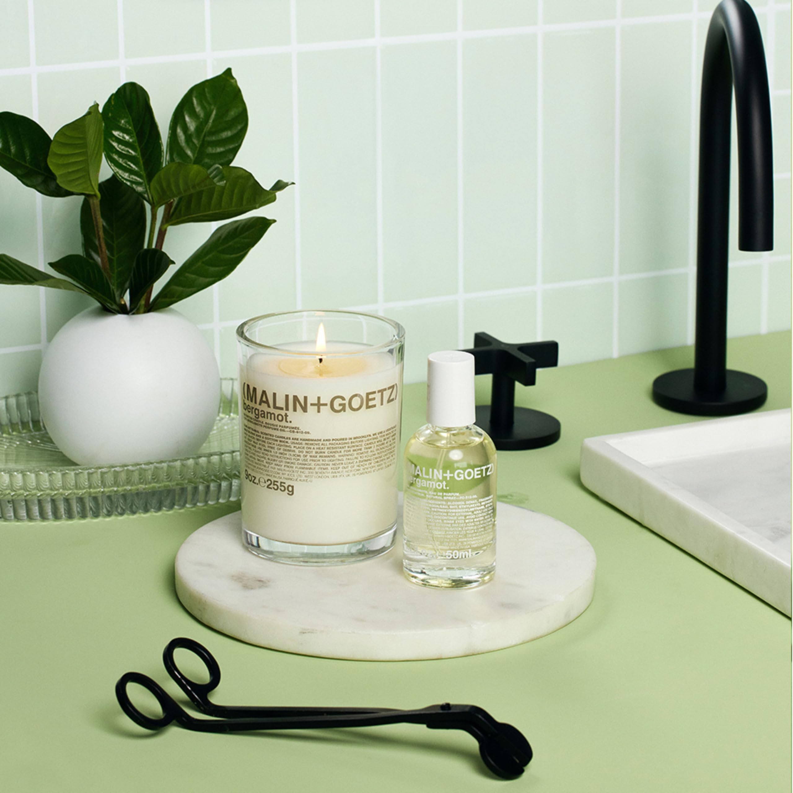 MALIN+GOETZ 9oz Scented Candle | Hand-Poured Soy Wax with Unique Fragrance Blends | Clean-Burning, Vegan & Cruelty-Free | Bergamot, Sage, Otto, Tomato, Strawberry, Cannabis, Dark Rum & Leather
