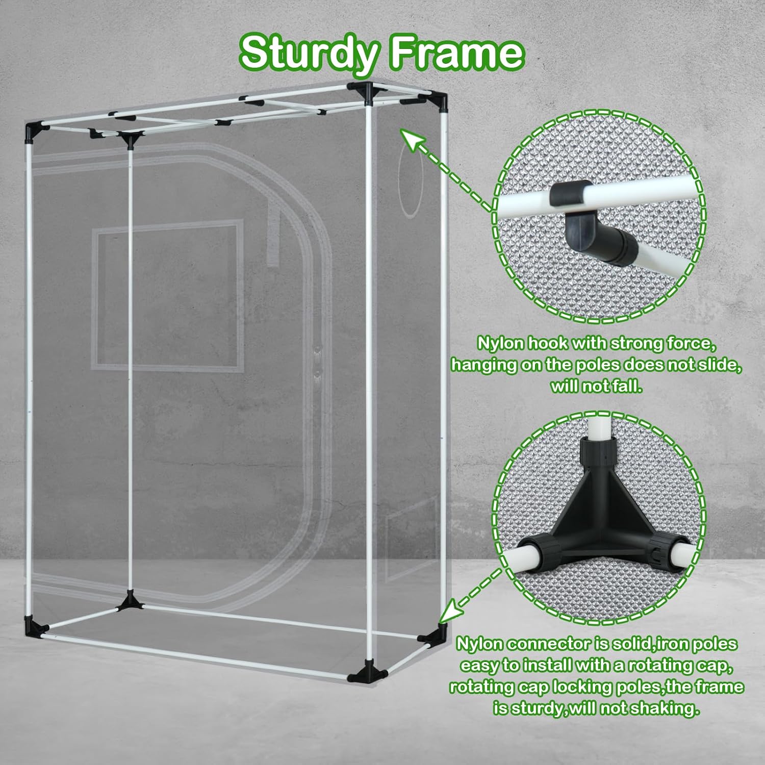 4x2 Grow Tent Plant Tent 600D Mylar Hydroponic 48"x24"x60" Grow Tent | 100% Reflective Mylar Interior, Easy-view Window,Heavy-Duty Zippers, Sturdy Frame,Removable Floor Tray for Indoor Plant