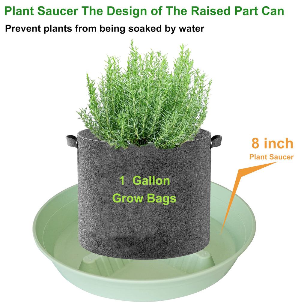 4 Pack Plant Saucer 8 inch, 10 12 14 17 inch, Plant Stand Plastic Plant Saucers for Indoors Outdoor, Heavy Duty Flower Planter Drip Trays for Pots, Pot Saucers for Plants, Grow Bags Saucers