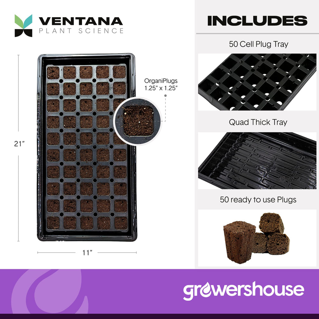 VPS OrganiPlug Hydroponic Seed Starter Plugs, 100 Pack, Rapid Root Planting Pods for Seedling, Clone, Cutting, Promotes Plant, Flower, Vegetable Growth w/Organic Soil Ingredients, Fits Standard Tray
