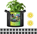 iPower 24-Pack 3 Gallon Grow Bags Heavy Duty Thickened Aeration Nonwoven Fabric Pots with Nylon Handles and 24 Labels for Planting Vegetables, Fruits, Flowers, Black