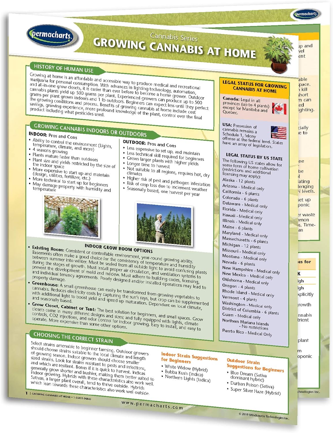 Cultivo de cannabis en casa Guía de referencia rápida - Serie educativa de cannabis por Permacharts