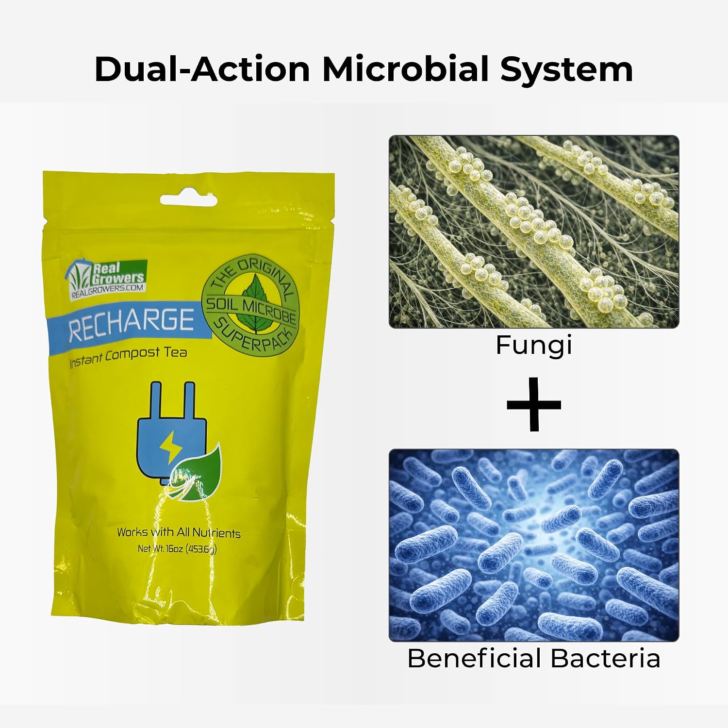Real Growers Recharge 2 oz – Explosive Root Growth with Mycorrhizae for Living Soil & Coco Coir