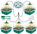 Seed Starter Tray with Grow Light, Seed Starter Kit, Plant Germination Starting Trays with Humidity Dome and Base for Greenhouse Grow Wheatgrass Hydroponic(12 Cells per Tray)
