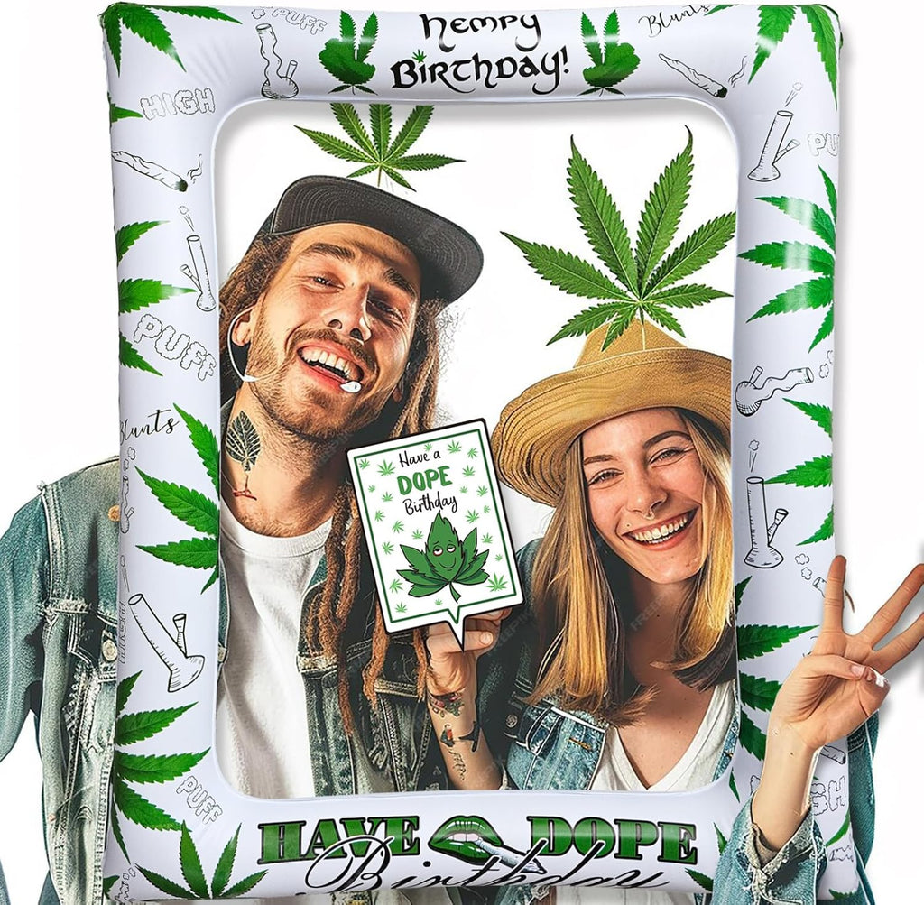 13 Pack Weed Theme Birthday Party Photo Booth Props for Pictures & Decorations Pot Leaves Cannabis Marijuana Hemp 420 Weed Party Decors for Adults Have a Dope 420 Birthday Party Supplies