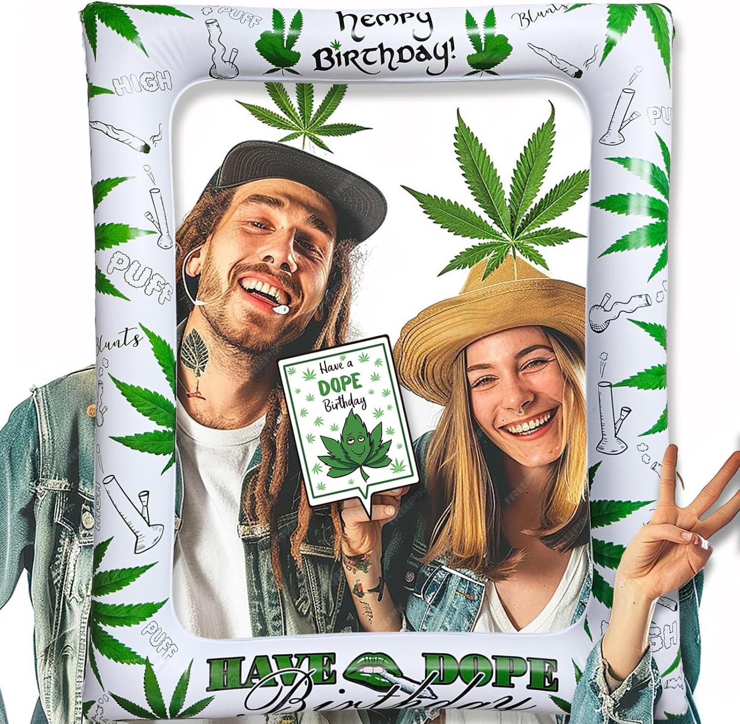 13 Pack Weed Theme Birthday Party Photo Booth Props for Pictures & Decorations Pot Leaves Cannabis Marijuana Hemp 420 Weed Party Decors for Adults Have a Dope 420 Birthday Party Supplies