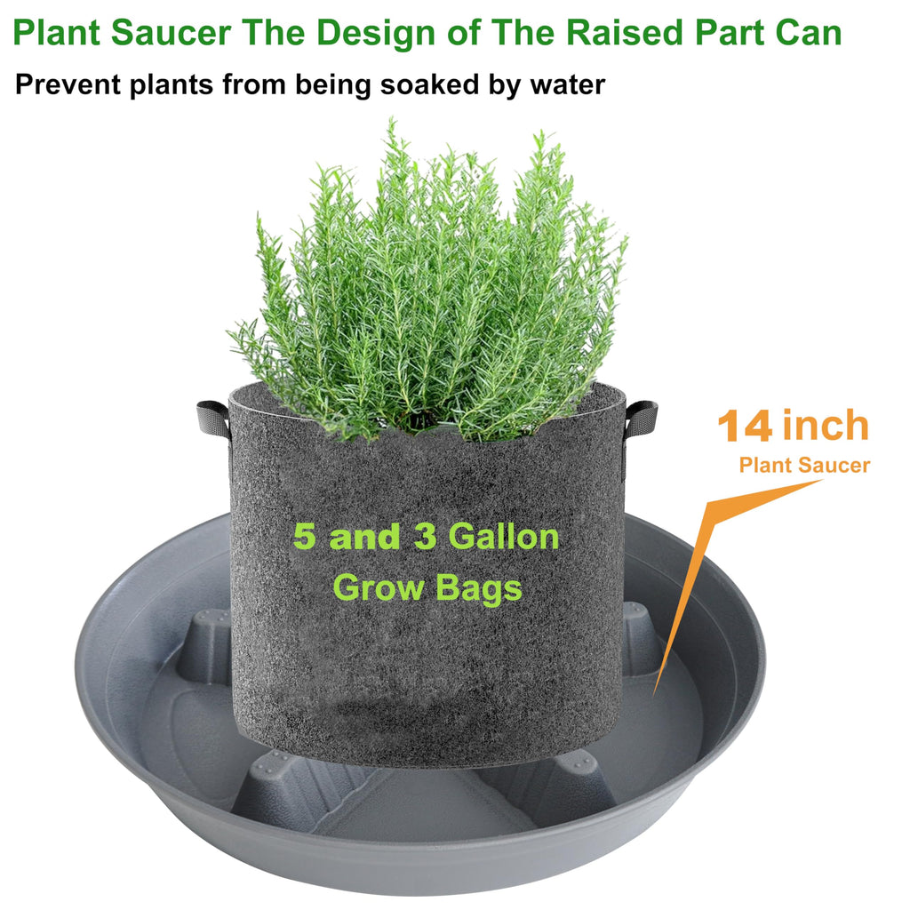 4 Pack Plant Saucer 8 inch, 10 12 14 17 inch, Plant Stand Plastic Plant Saucers for Indoors Outdoor, Heavy Duty Flower Planter Drip Trays for Pots, Pot Saucers for Plants, Grow Bags Saucers