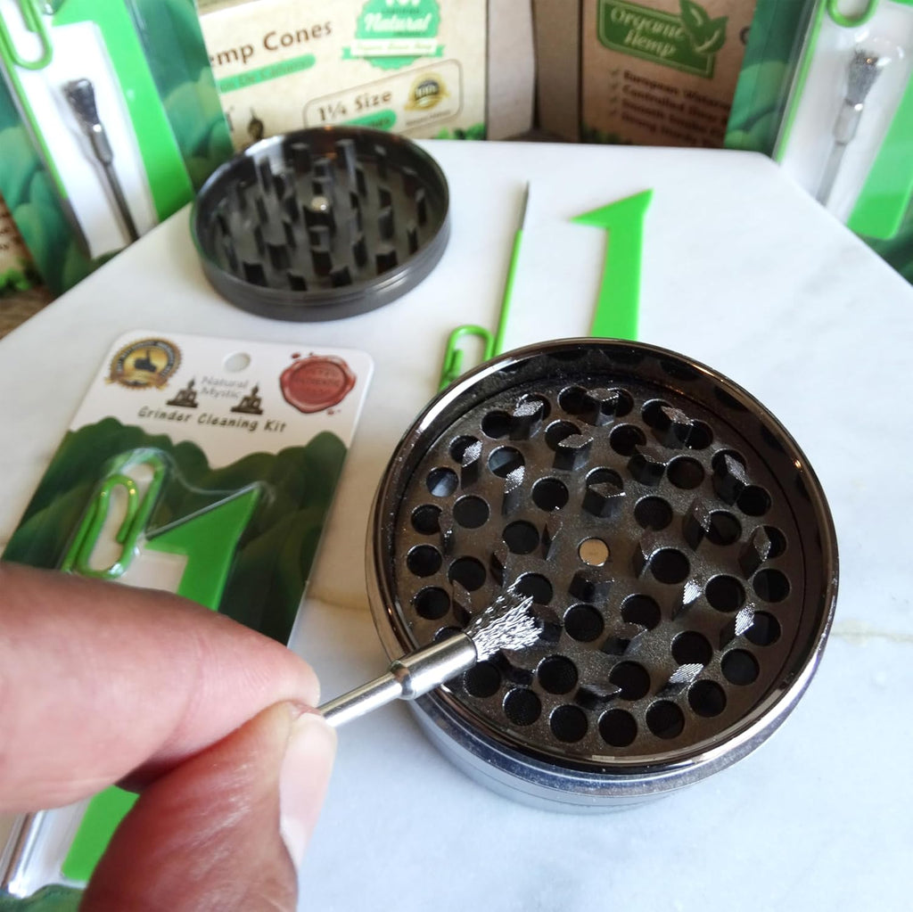 Grinder Cleaning Kit For Herbs Coffee Grinders Cigarette Rolling Papers Machine Pre Rolled Cones Poker Wax Tool Cone Loader 1 1/4 Size King Pre Rolls