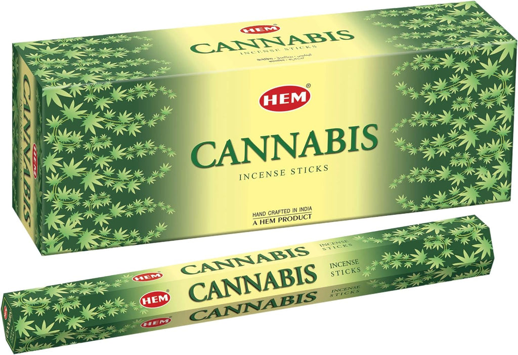 Hem Cannabis Incense Sticks (120 Sticks, 6 Boxes Inside) - 9 Inches Long, 20g per Box - |Perfect for Meditation, Rituals | Cleansing | Promotes Relaxation and Tranquility.