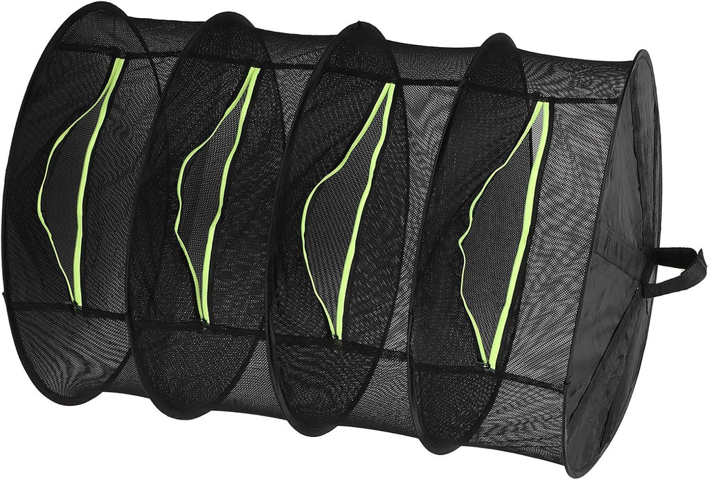 4 Layer Herbs Drying Rack, Polyester Good Airtightness Foldable Drying Rack, Hanging Multi‑Purpose Drying Tent with Zippers, for Courtyards, Ceilings, Growing
