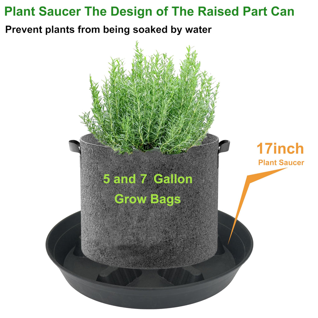 4 Pack Plant Saucer 8 inch, 10 12 14 17 inch, Plant Stand Plastic Plant Saucers for Indoors Outdoor, Heavy Duty Flower Planter Drip Trays for Pots, Pot Saucers for Plants, Grow Bags Saucers