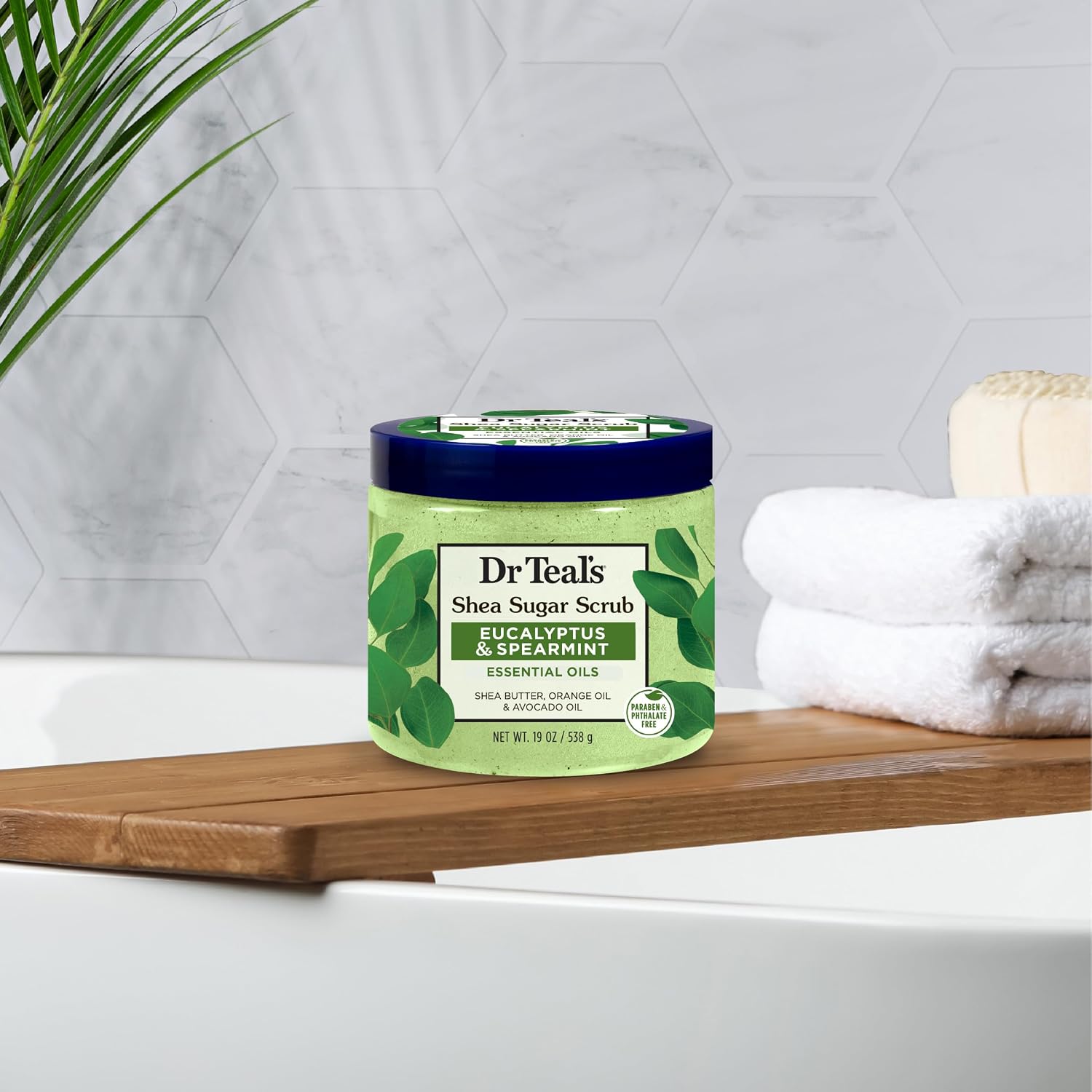 Dr Teal's Shea Sugar Body Scrub, Cannabis Sativa Hemp Seed Oil with Essential Oils, 19 oz (Pack of 3)
