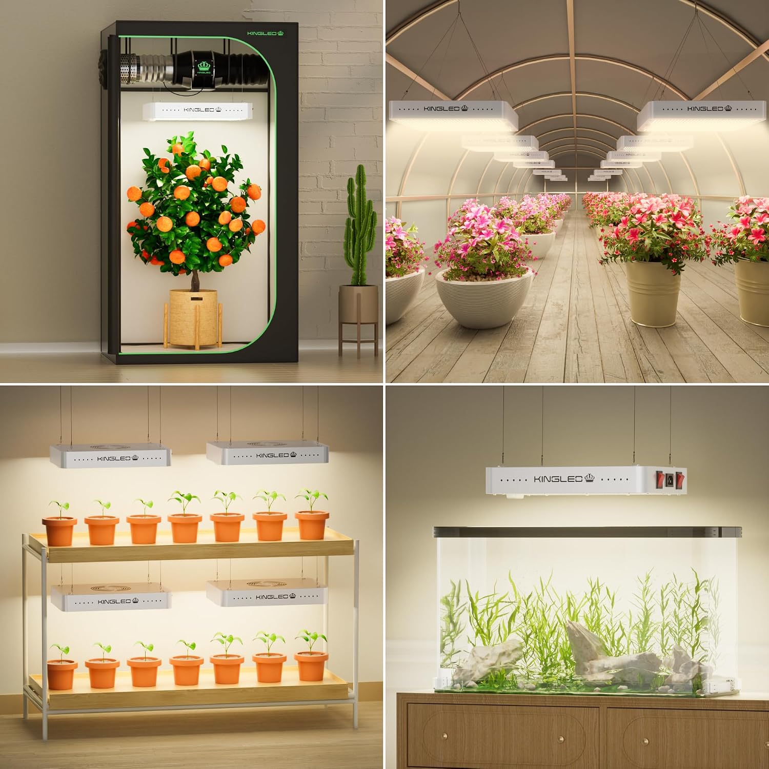 KingLED KP4000 Grow Light for Indoor Plants, Full Spectrum Plant Grow Light | 400W Dimmable LED Growing Light with Veg & Bloom Mode, High PPFD Plant Lamp for Indoor Seed Starting, Fits 5x5/5x6 Grow Tent