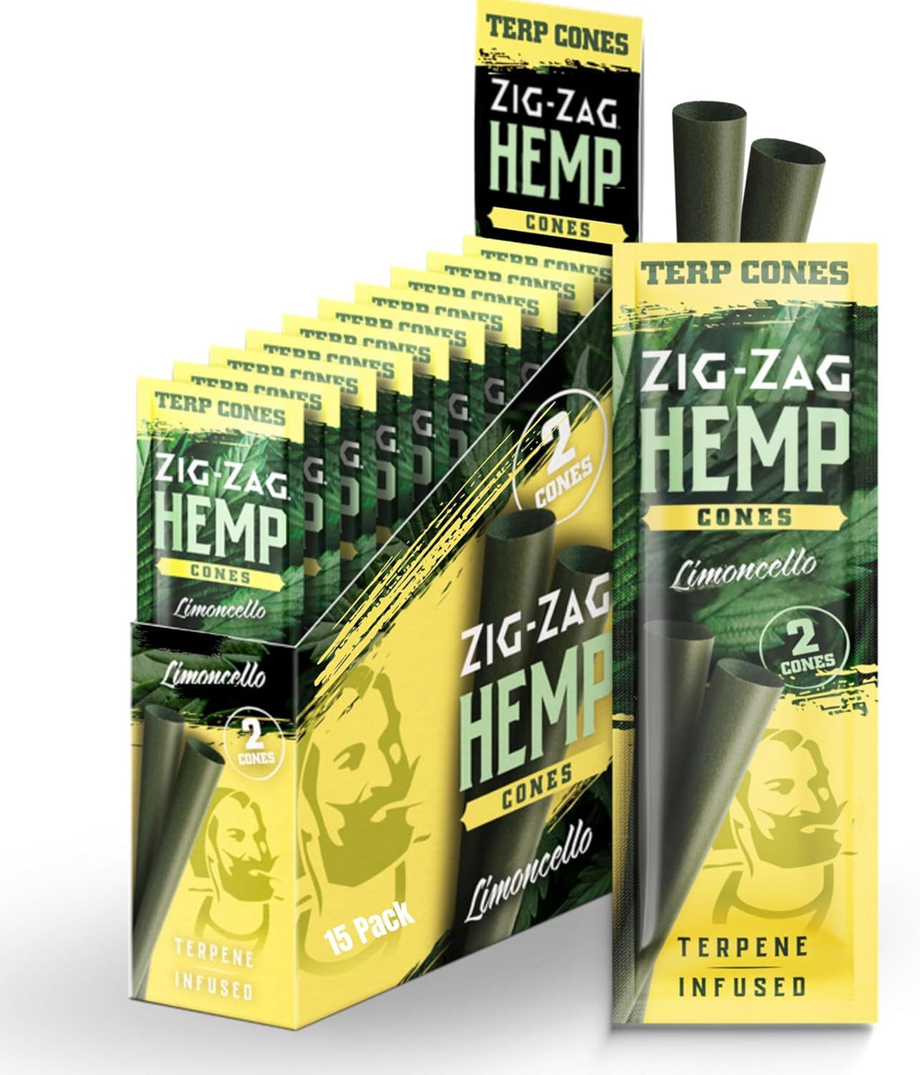 ZIG-ZAG Natural Infused Hemp Cones - Grand Daddy Purp - Pre Rolled - 15 Packs (2 Cones/Pack) - Convenient & Consistent - Prerolled